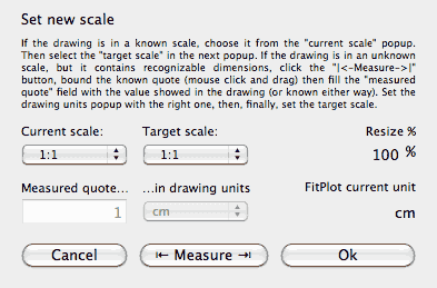 Scale dialog