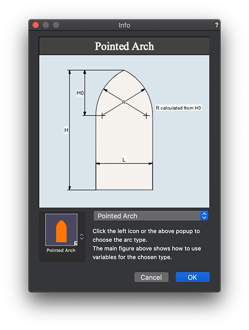arches instructions dialog