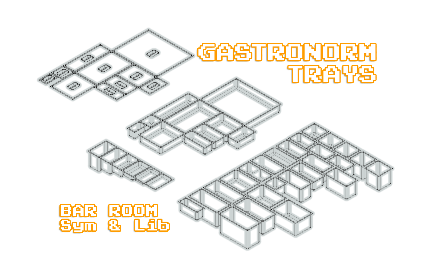 Bar room symbols and libraries: Gastronorm trays